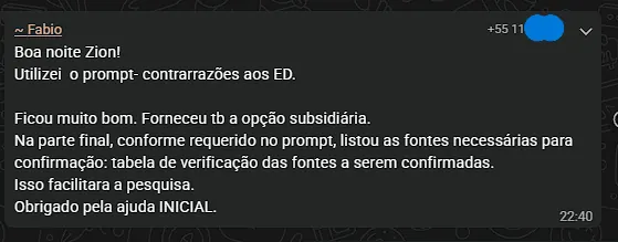 Advogado elogia o prompt de contrarrazões aos embargos de declaração